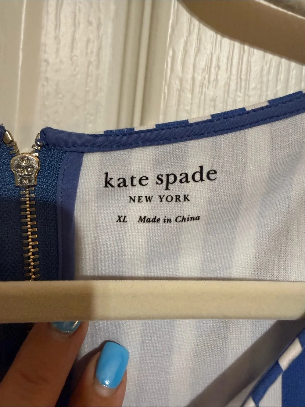 kate spade Blue and White Striped Fit-and-Flare Dress